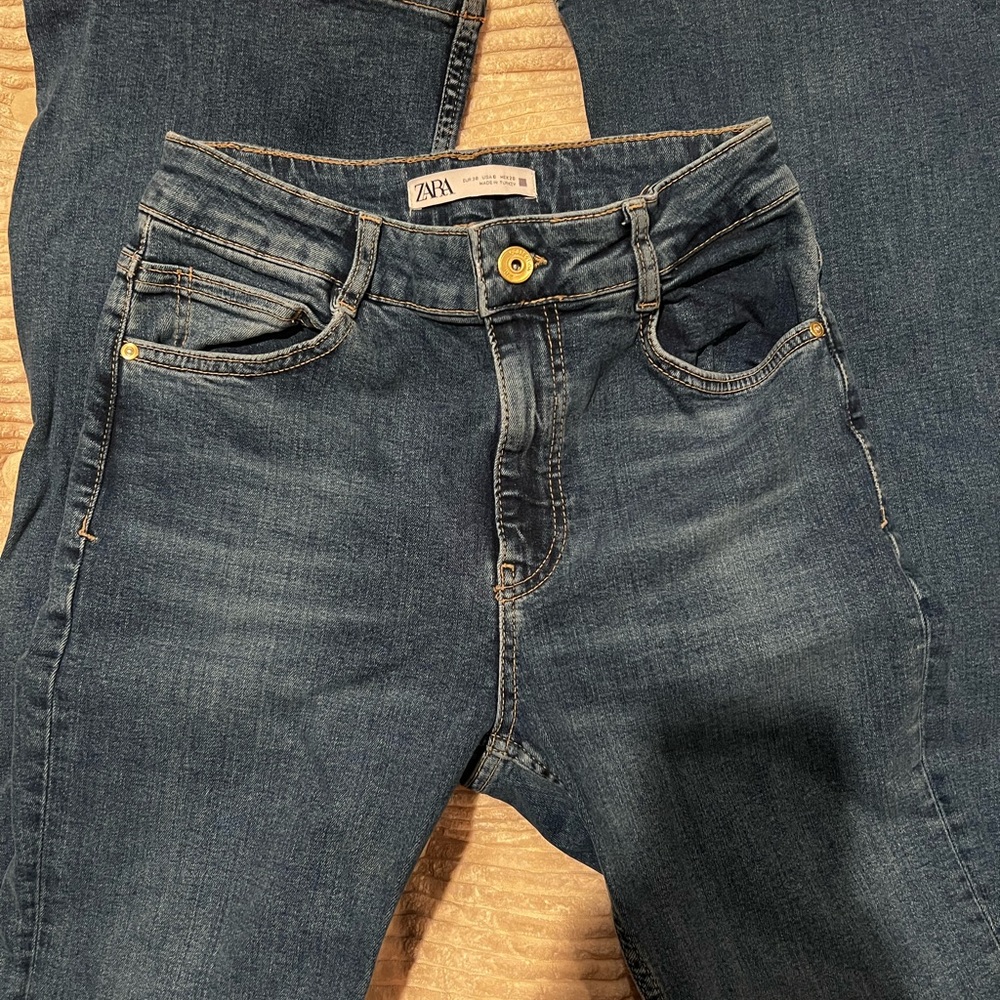 Zara Dark Blue Denim Pants